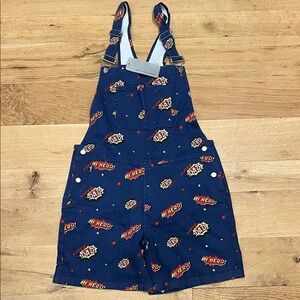Blue Hero Print Overalls